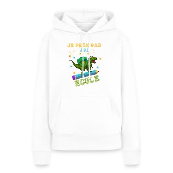 je peux pas j'ai école rentrée scolaire - Sweat à capuche Premium bio Femme - blanc - Devant - Julia (174cm)