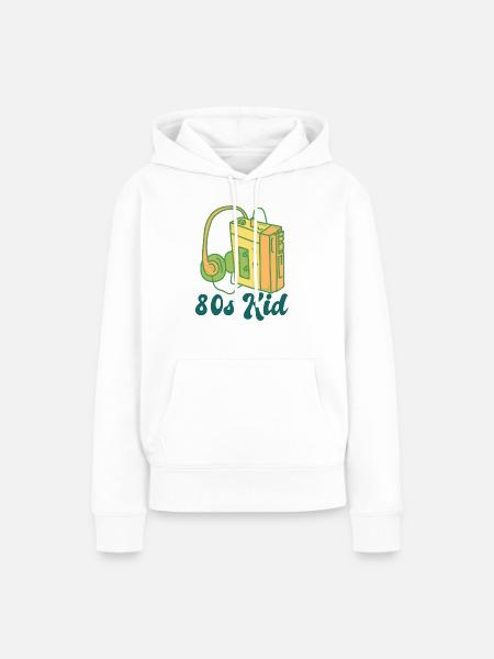 80s Kid - Frauen Premium Bio Hoodie - Weiß
