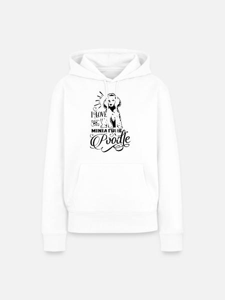 Ich liebe meinen Pudel lustiges Geschenk Hund Mama Hund Vater - Frauen Premium Bio Hoodie - Weiß
