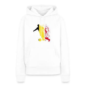 Équipe nationale de Belgique - Sweat à capuche Premium bio Femme - blanc - Devant - Julia (174cm)