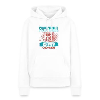 LE FOOTBALL EST MON OXYGÈNE 2 - Sweat à capuche Premium bio Femme - blanc - Devant - Julia (174cm)