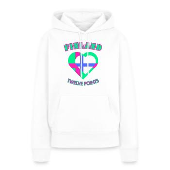 Finlande douze points - Suomi Kaksitoista Pistettä - Sweat à capuche Premium bio Femme - blanc - Devant - Julia (174cm)