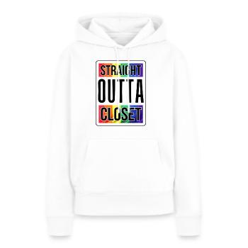 Einfach aus dem Schrank während der Pride Week - Frauen Premium Bio Hoodie - Weiß - Vorne - Julia (174cm)