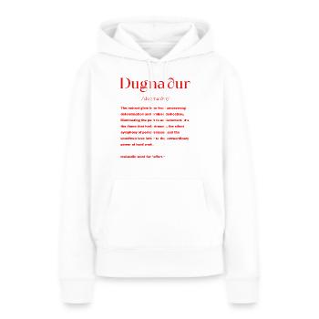 Définition islandaise - Sweat à capuche Premium bio Femme - blanc - Devant - Julia (174cm)