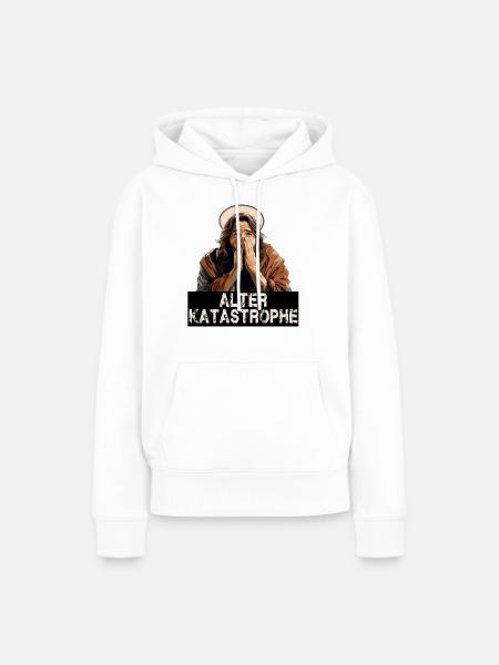 Jesu, Alter Katastrophe - Frauen Premium Bio Hoodie - Weiß