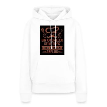 Grillsaison - Frauen Premium Bio Hoodie - Weiß - Vorne - Julia (174cm)