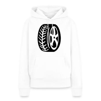 reifen - Frauen Premium Bio Hoodie - Weiß - Vorne - Julia (174cm)