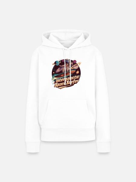 INTERGALAKTISCHER WELTRAUMSURFER - Frauen Premium Bio Hoodie - Weiß