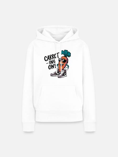 KAROTTE WEITER! - Frauen Premium Bio Hoodie - Weiß