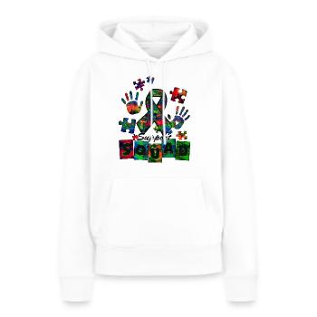 Autisme Super-héros Soignant Puzzle Enfants Anormaux - Sweat à capuche Premium bio Femme - blanc - Devant - Julia (174cm)