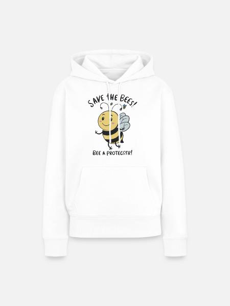 RETTET DIE BIENEN - Frauen Premium Bio Hoodie - Weiß