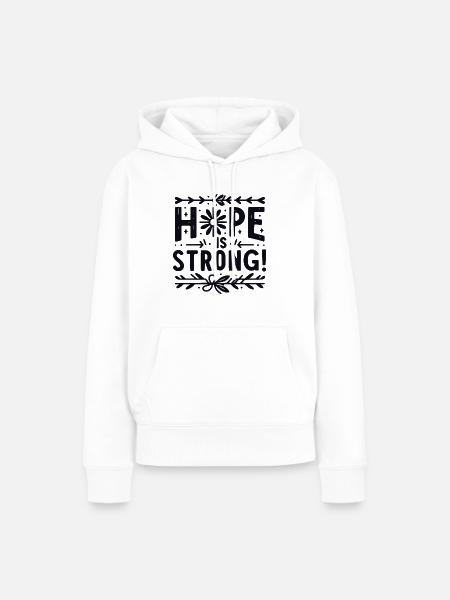 Die Hoffnung ist groß - Frauen Premium Bio Hoodie - Weiß