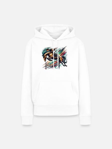 Springreiter - Frauen Premium Bio Hoodie - Weiß
