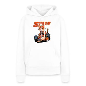 Fast Feline Racer Fast Feline - Sweat à capuche Premium bio Femme - blanc - Devant - Julia (174cm)