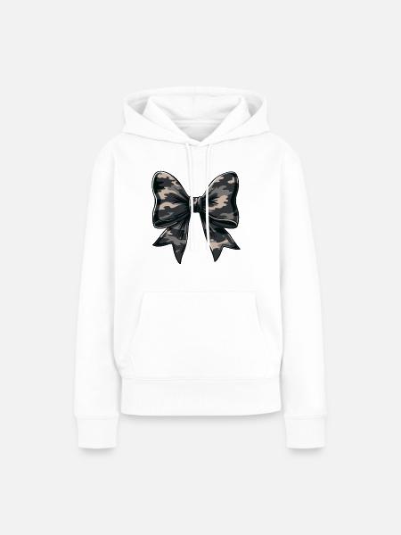 MILITÄRER BOGEN - Frauen Premium Bio Hoodie - Weiß
