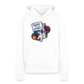 GREIFEN SIE NACH DEN STERNEN - Frauen Premium Bio Hoodie - Weiß - Vorne - Julia (174cm)