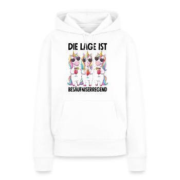 La situation est l’ivresse - Sweat à capuche Premium bio Femme - blanc - Devant - Julia (174cm)