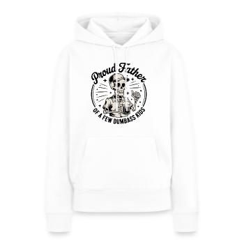 UN PÈRE FIER - Sweat à capuche Premium bio Femme - blanc - Devant - Julia (174cm)
