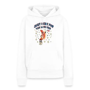 Hot Dog, je ne suis là qu’à cause des Viennois, Les 4. - Sweat à capuche Premium bio Femme - blanc - Devant - Julia (174cm)
