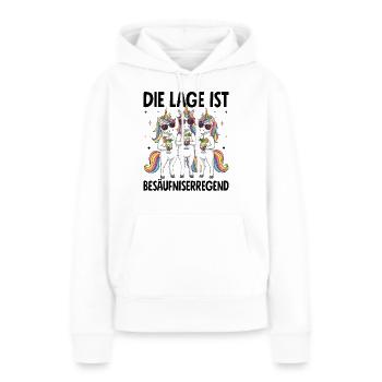 La situation est l’ivresse - Sweat à capuche Premium bio Femme - blanc - Devant - Julia (174cm)