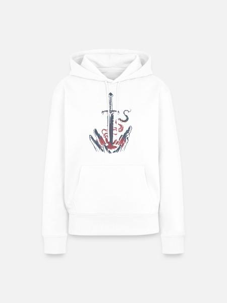 DAS ULTIMATIVE SCHWERT - Frauen Premium Bio Hoodie - Weiß