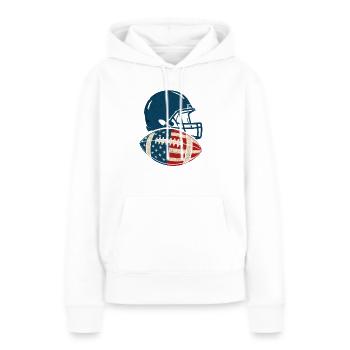 Football américain – Style américain - Sweat à capuche Premium bio Femme - blanc - Devant - Julia (174cm)