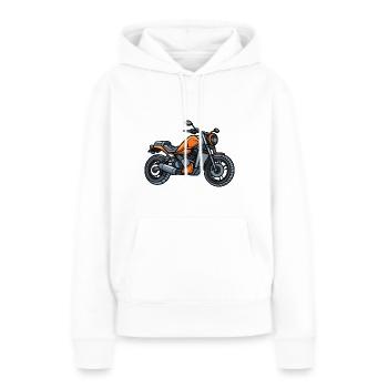 Motard Motard - Sweat à capuche Premium bio Femme - blanc - Devant - Julia (174cm)