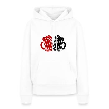 Chope de bière, symbole de la bière, bravo - Sweat à capuche Premium bio Femme - blanc - Devant - Julia (174cm)
