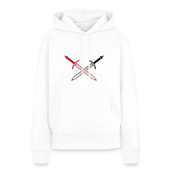 Schwert Icon - Frauen Premium Bio Hoodie - Weiß - Vorne - Julia (174cm)