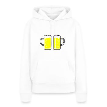 Verre à bière Chope de bière Bière - Sweat à capuche Premium bio Femme - blanc - Devant - Julia (174cm)