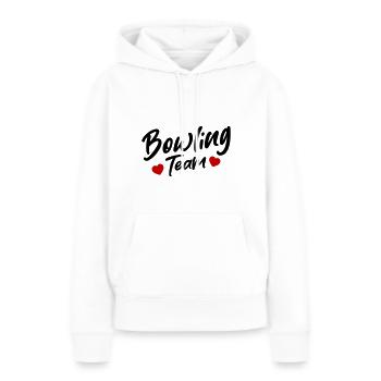 Équipe de bowling - Sweat à capuche Premium bio Femme - blanc - Devant - Julia (174cm)