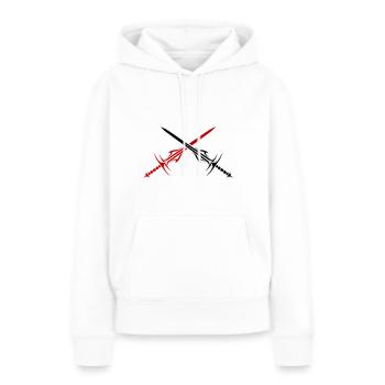 Élément d’épée - Sweat à capuche Premium bio Femme - blanc - Devant - Julia (174cm)