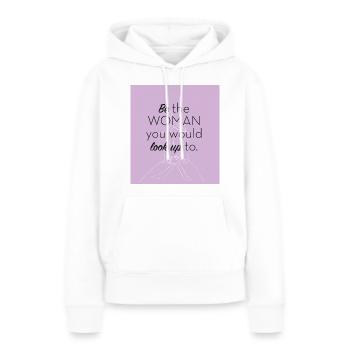 Je te l’ai dit, tu aurais l’air d’aller - Sweat à capuche Premium bio Femme - blanc - Devant - Julia (174cm)