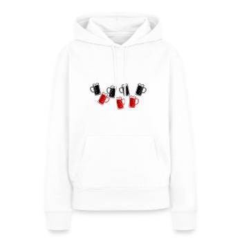Icône de chope de bière - Sweat à capuche Premium bio Femme - blanc - Devant - Julia (174cm)