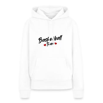 Équipe de basket-ball - Sweat à capuche Premium bio Femme - blanc - Devant - Julia (174cm)