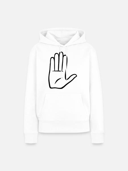 High 5, Hand - Frauen Premium Bio Hoodie - Weiß