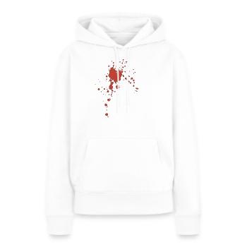 Éclaboussures de sang de taches blob - Sweat à capuche Premium bio Femme - blanc - Devant - Julia (174cm)
