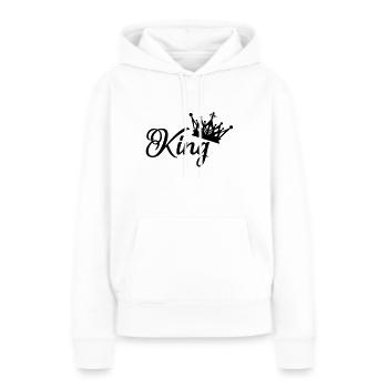 le roi - Sweat à capuche Premium bio Femme - blanc - Devant - Julia (174cm)