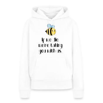 Ecologie - Protégeons les abeilles ! - Sweat à capuche Premium bio Femme - blanc - Devant - Julia (174cm)