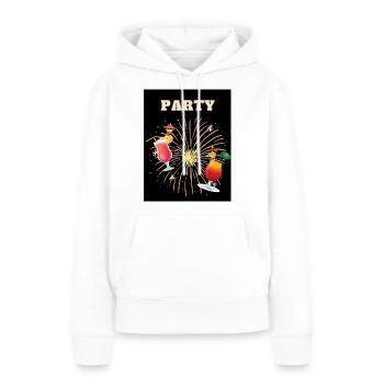 Party - Frauen Premium Bio Hoodie - Weiß - Vorne - Julia (174cm)