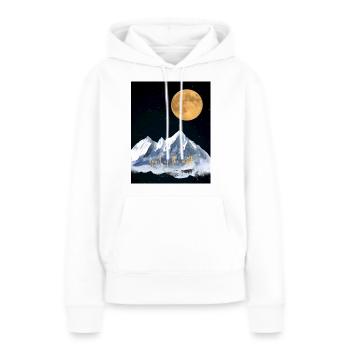 L’ de la nuit - Sweat à capuche Premium bio Femme - blanc - Devant - Julia (174cm)