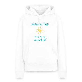 Beste was passiert türkis - Frauen Premium Bio Hoodie - Weiß - Vorne - Julia (174cm)