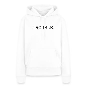 Problème de lettrage de colère de stress Mon nom est un problème - Sweat à capuche Premium bio Femme - blanc - Devant - Julia (174cm)