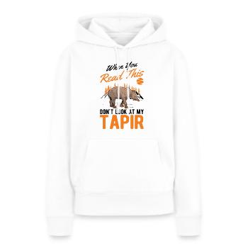 Tapir Tapir des plaines Tapirdae Tapir - Sweat à capuche Premium bio Femme - blanc - Devant - Julia (174cm)