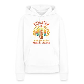 Producteurs de tomates Tomates - Sweat à capuche Premium bio Femme - blanc - Devant - Julia (174cm)