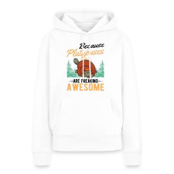 Ornithorynque Cadeau Ornithorynque - Sweat à capuche Premium bio Femme - blanc - Devant - Julia (174cm)