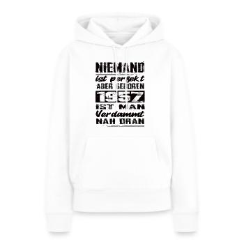 Niemand Is Perfekt Aber geboren 1957 Geburtstag - Frauen Premium Bio Hoodie - Weiß - Vorne - Julia (174cm)