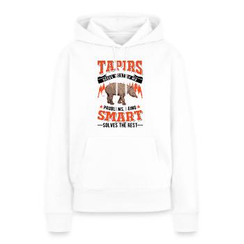 Tapir Tapir des plaines Tapirdae Tapir - Sweat à capuche Premium bio Femme - blanc - Devant - Julia (174cm)