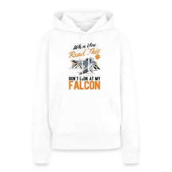 Falke Falkner Faucon crécerelle Fauconnerie Falkner - Sweat à capuche Premium bio Femme - blanc - Devant - Julia (174cm)