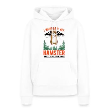 Hamster Hamster Roue Golden Hamster Hamster - Sweat à capuche Premium bio Femme - blanc - Devant - Julia (174cm)